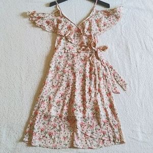 NWT Beige Floral Print Midi Sundress